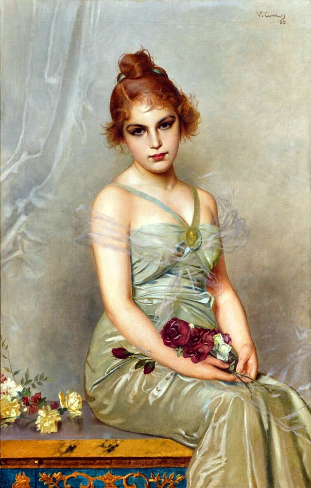 The bouquet by Vittorio Matteo Corcos