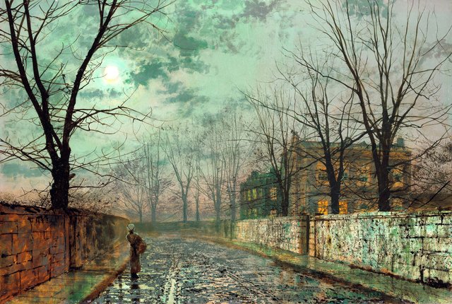 Under the Silvery Moonbeams by John Atkinson Grimshaw