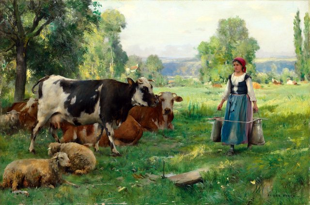 In a pasture by Julien Dupré
