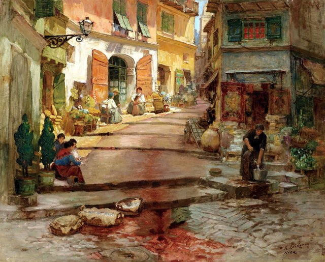 Rue Droite, in Old Nice by Frederick Arthur Bridgman