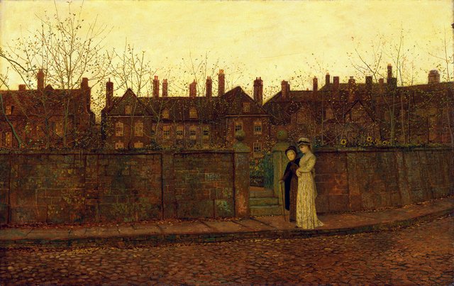 In the golden gloaming by John Atkinson Grimshaw