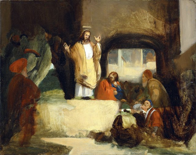 Christ preaching - unfinished by Richard Parkes Bonington