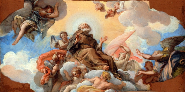 The Glory of Saint Francis of Paola - a modello by Giuseppe Bartolomeo Chiari