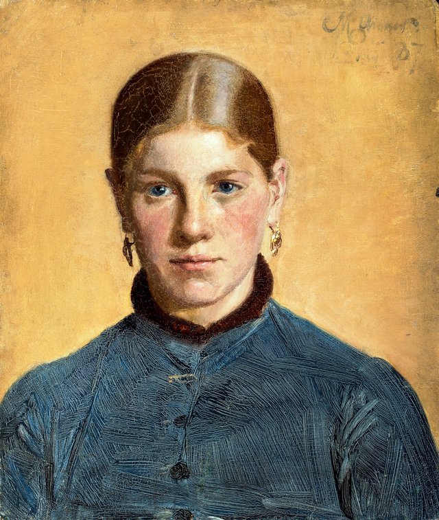 A young woman from Skagen, Maren Sofie Olsen by Michael Ancher