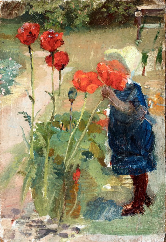 Helga in the Poppies by Michael Ancher