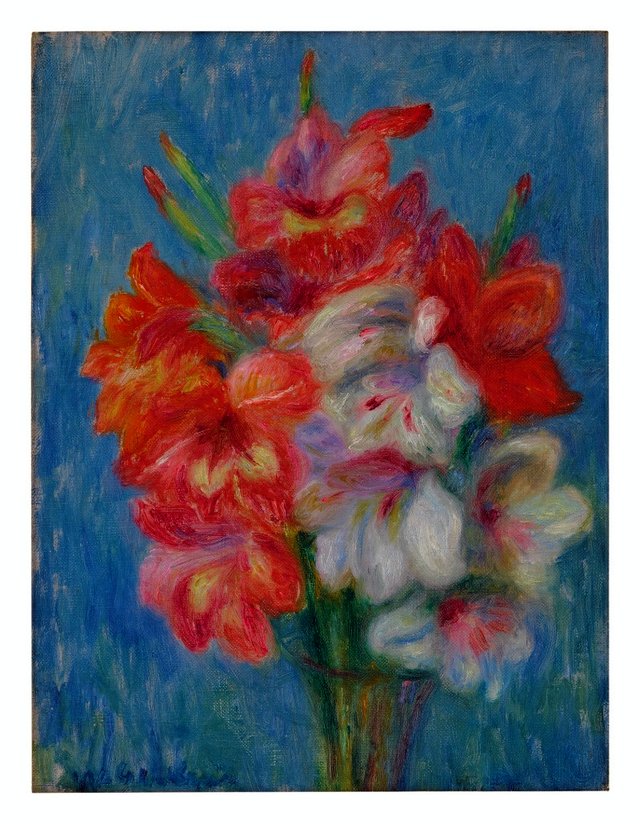 Pink And White Gladioli by William James Glackens
