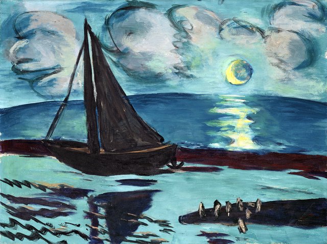 Moon Night by the Sea (green) by Max Beckmann