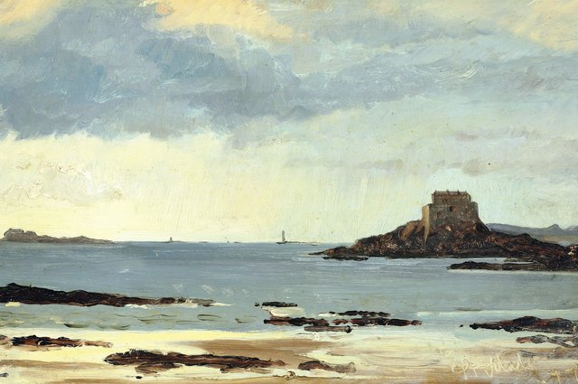 Study of the beach on a grey day at St. Malo by Peder Severin Krøyer