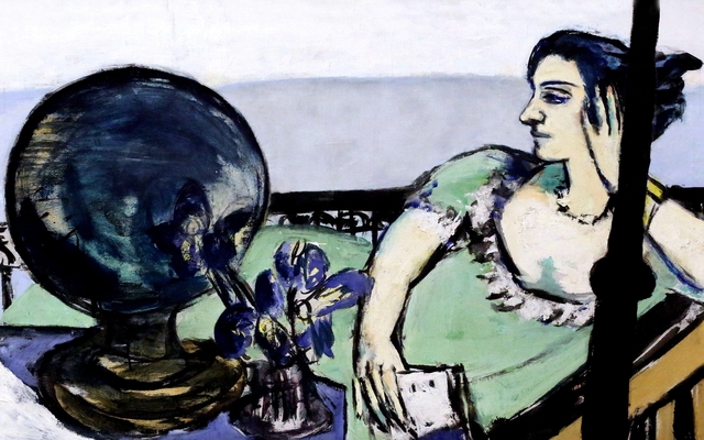 Woman thinking by the sea by Max Beckmann