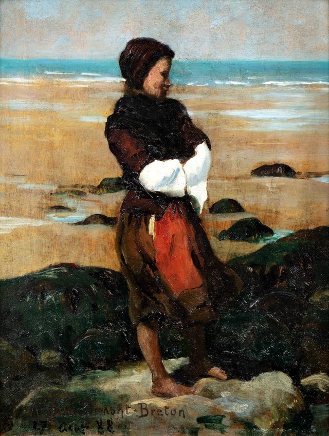Breton Woman on the Beach by Virginie Demont-Breton