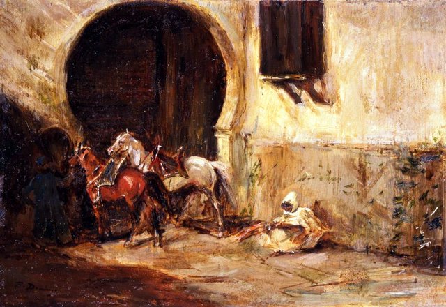 By a Mosque Doorway by Francisco Domingo Marqués