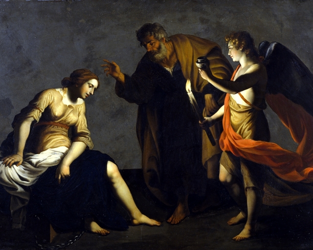 Saint Agatha Attended by Saint Peter and an Angel in Prison by Alessandro Turchi