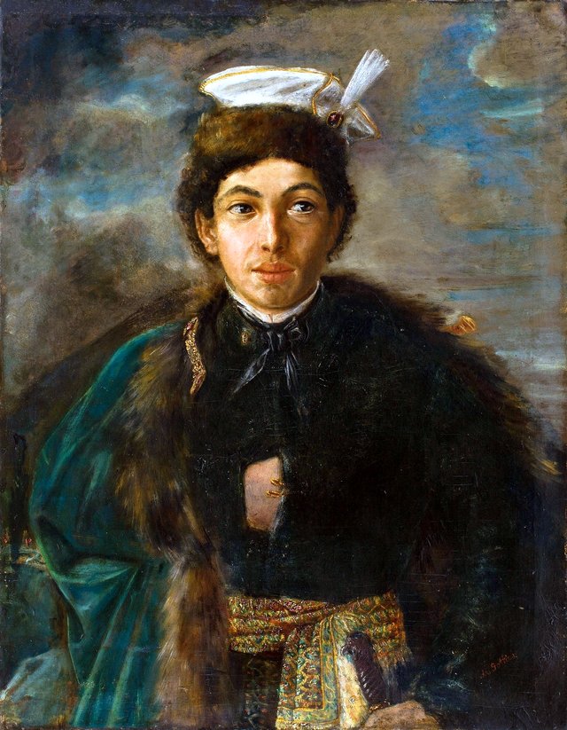 Self-portrait in Polish nobleman's dress by Maurycy Gottlieb