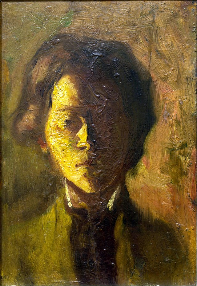 Self-portrait based on reflection of the glass by Stanisław Ignacy Witkiewicz