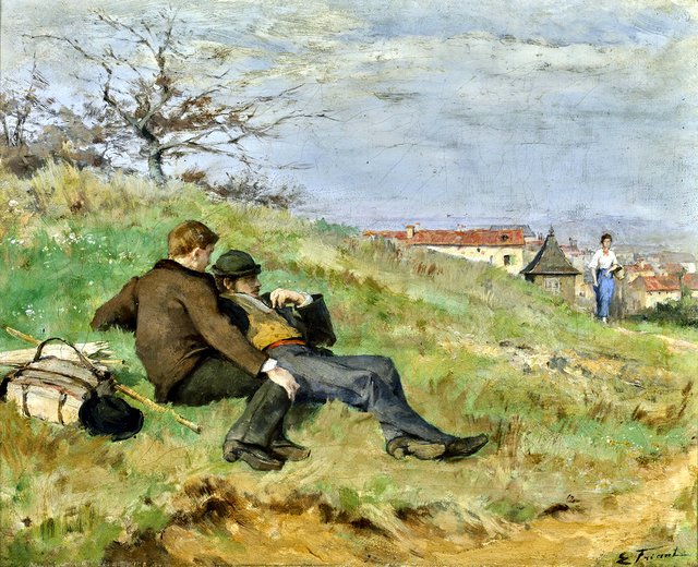Les artistes Mathias Schiff et Camille Martin by Émile Friant