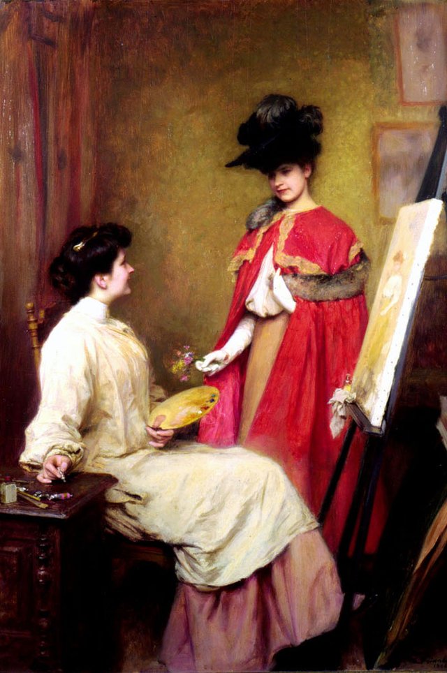 Visit to the atelier by Émile Friant