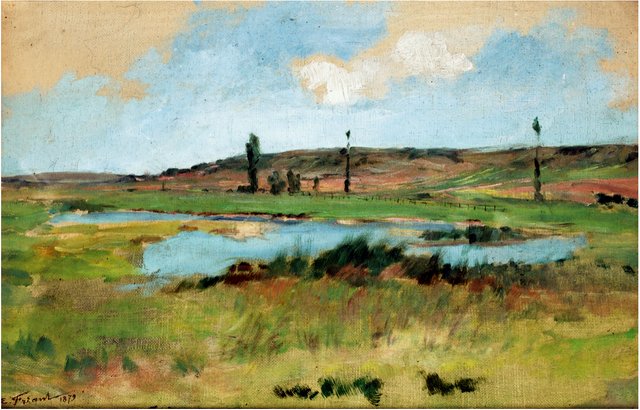 Paysage à l'étang by Émile Friant