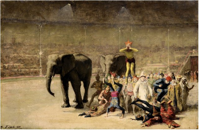 L'entrée des clowns by Émile Friant