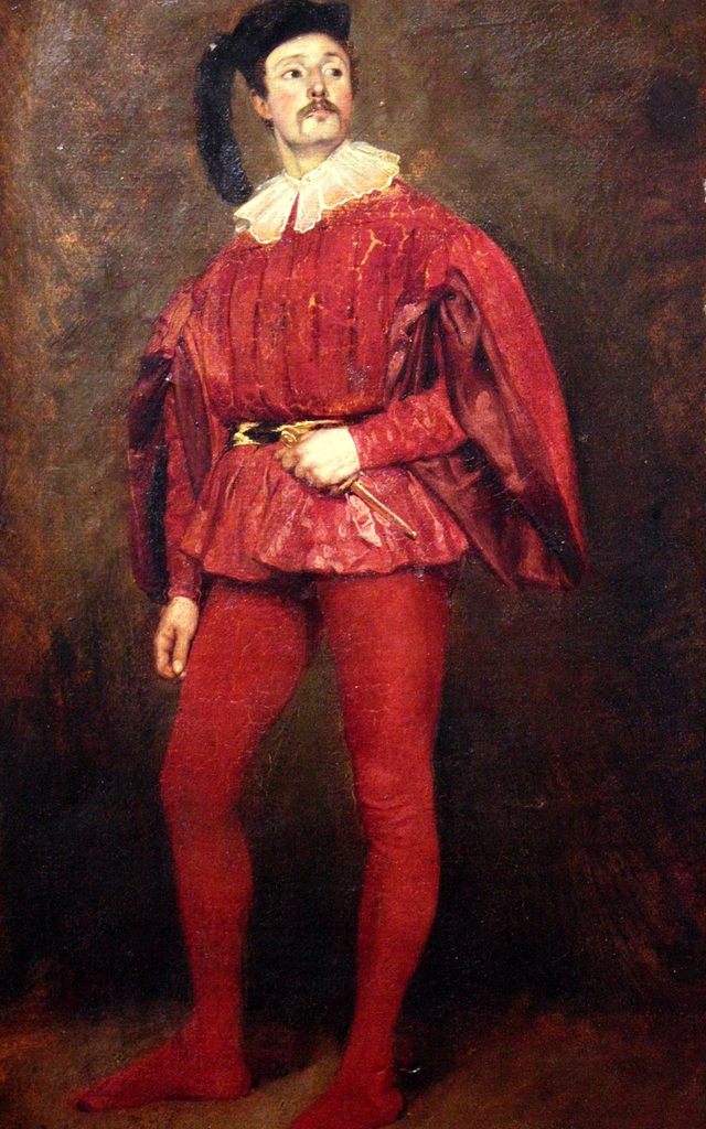 Portrait d'homme vêtu d'un costume rouge by Achille Devéria