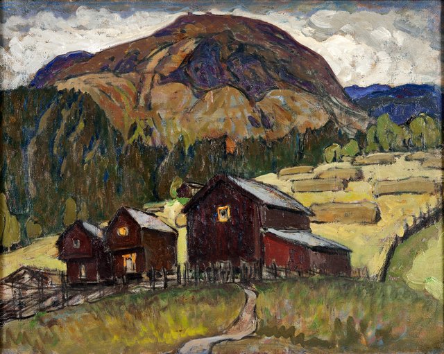 Summer Landscape with Shielings. Study from North Norway by Anna Boberg
