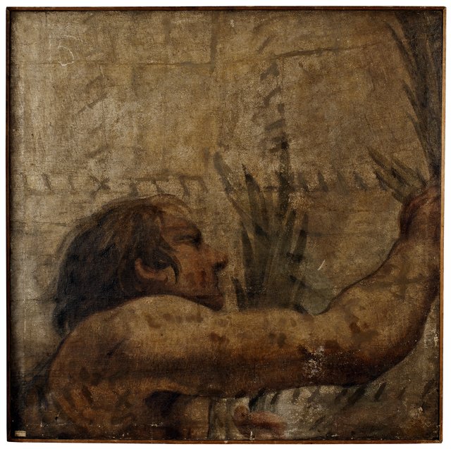 Detail of the vault of the Chapel of St Sebastian in St Peter’s, Rome,cartoon by Pietro da Cortona