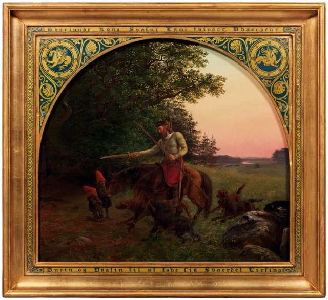The King Svafur Forces Durin and Dvalin to Promise him the Tirfing Sword by Lorenz Frølich