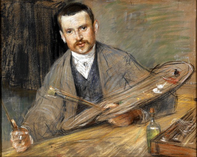 Johan Kindborg, 1861-1907, konstnär, gift med trägravören Emy Edman by Richard Bergh