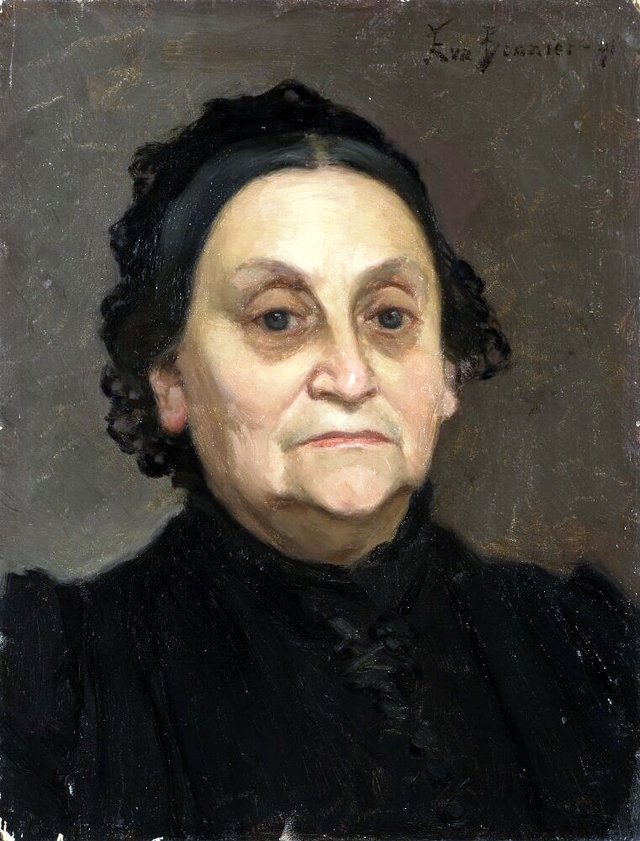 Fru Hilda Schönthal (1824-1892), förstudie till "Under kastanjen" by Eva Bonnier