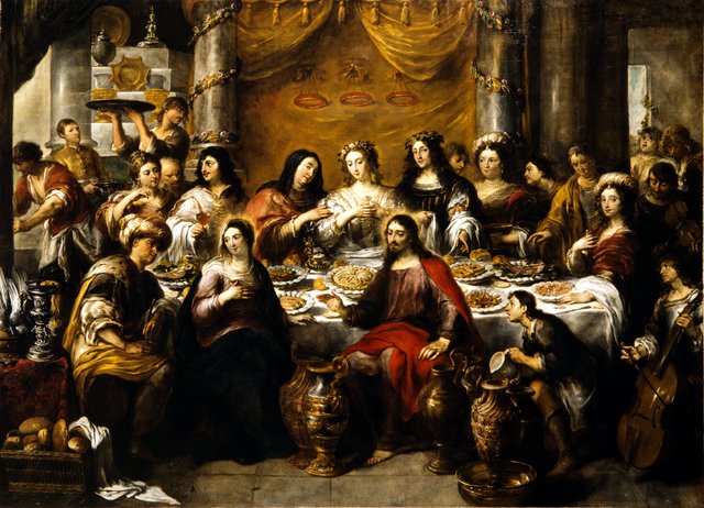 The wedding at Cana: Jesus blesses the water by Jan Cossiers