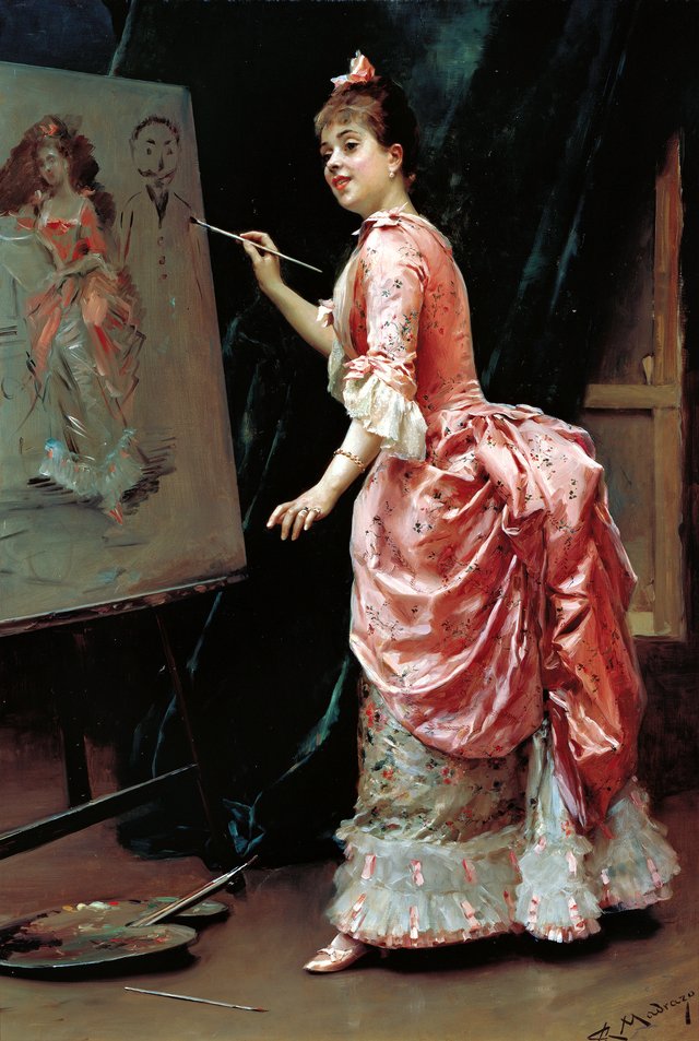 Model Making Mischief by Raimundo de Madrazo y Garreta