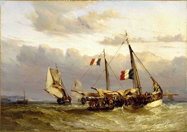 fishing boat by Eugène Isabey