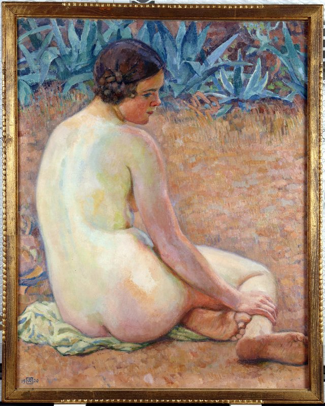 Nude with agave by Théo van Rysselberghe