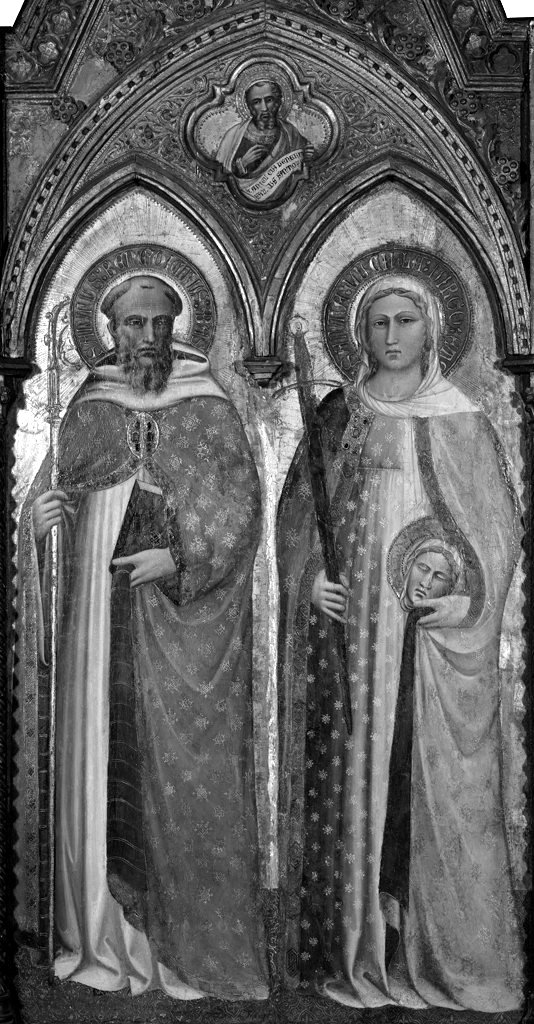 Saint Benedict and Saint Lucilla (above: Saint Daniel) by Spinello Aretino