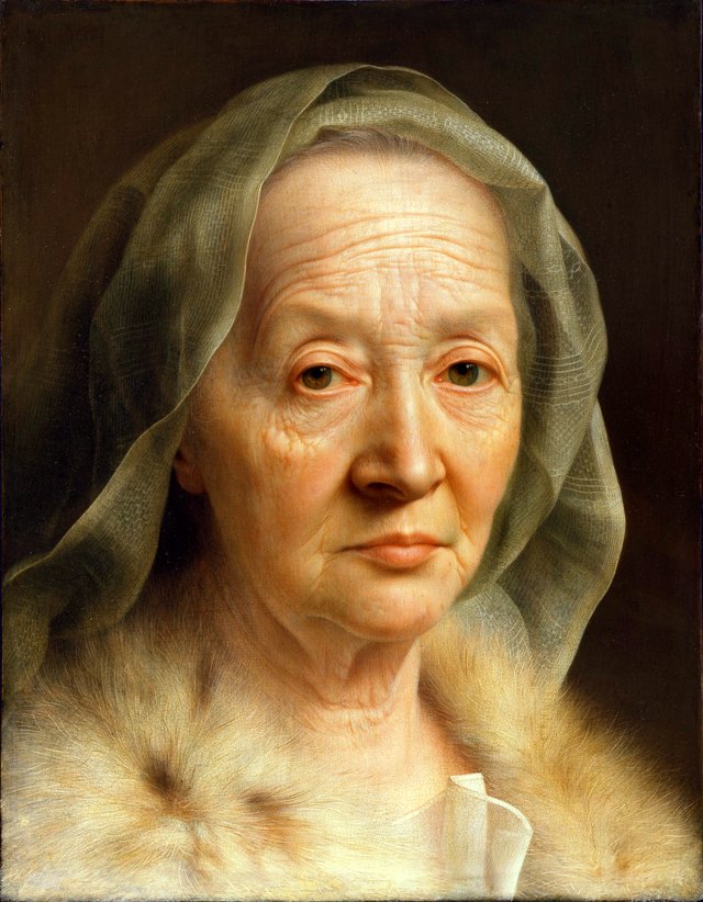 Portrait of an Old Woman by Christian Seybold