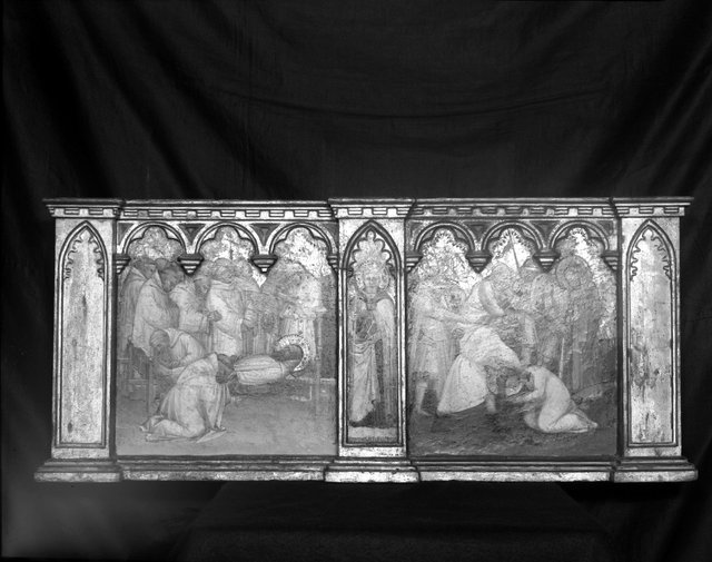Funeral of Saint Benedict; Saint Augustine; Beheading of Saint Lucilla by Spinello Aretino