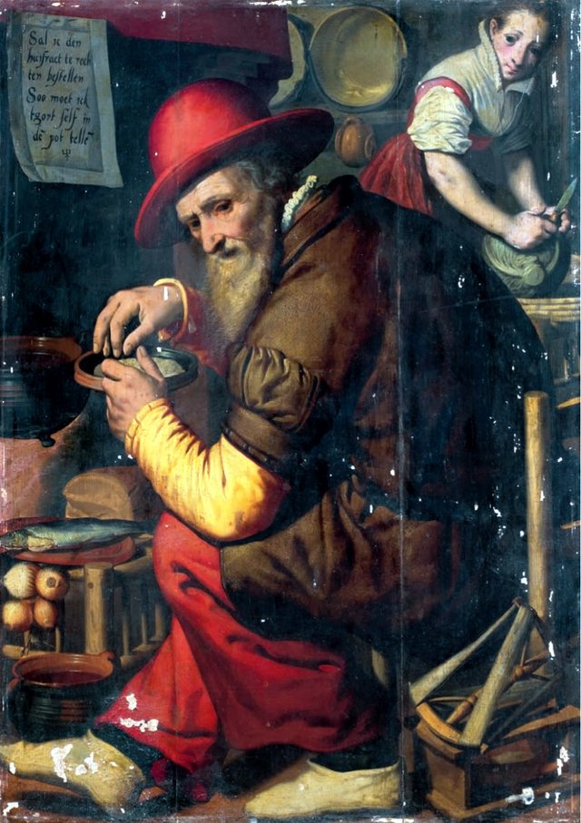 De gortenteller, Le Compteur de grains d'orge by Pieter Pietersz the Elder