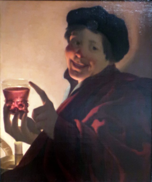 Boy with a Roemer of Wine by Candlelight by Hendrick ter Brugghen