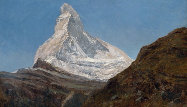 Janus la Cour, Matterhorn i solskin. by Janus la Cour