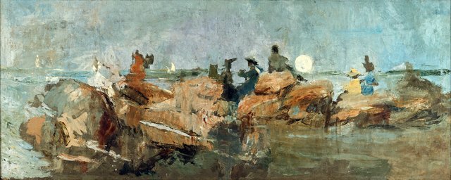 Anochecer en la escollera III by Ignacio Pinazo Camarlench