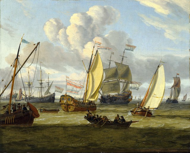 Shipping in an estuary by Abraham Storck