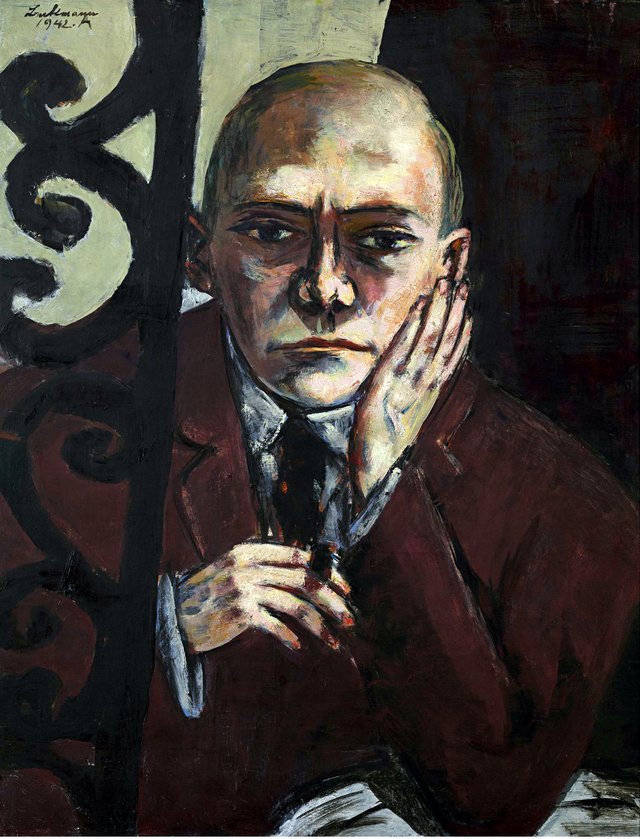 Self-image at the bar by Max Beckmann