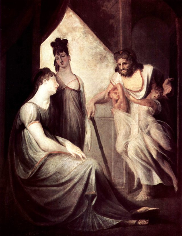 Thetis bittet Hephaistos, für ihren Sohn Achilleus eine Rüstung zu schmieden by Henry Fuseli