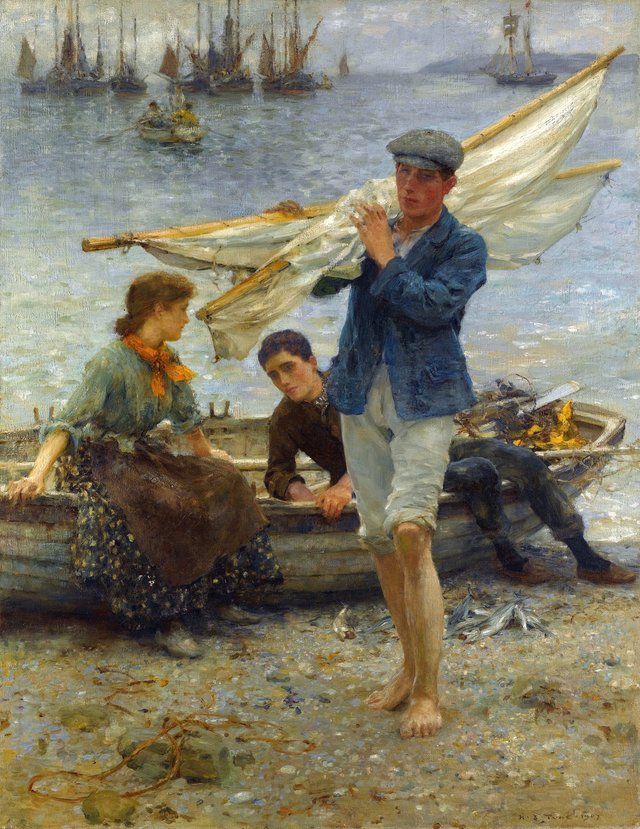 Return from fishing by Henry Scott Tuke