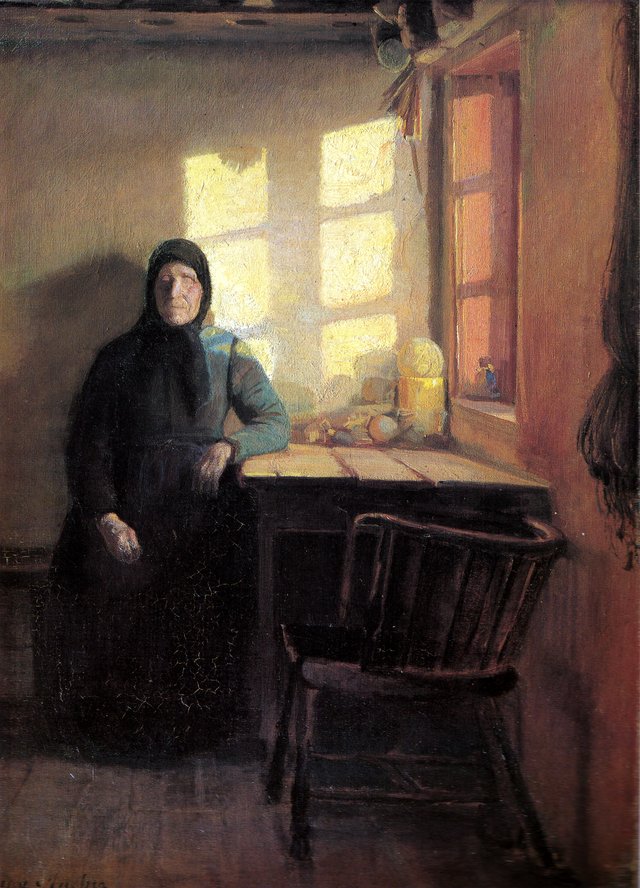 Sunshine in the room of the blind by Anna Ancher