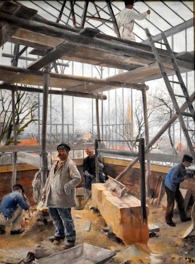 Building a Glasshouse by Édouard Joseph Dantan