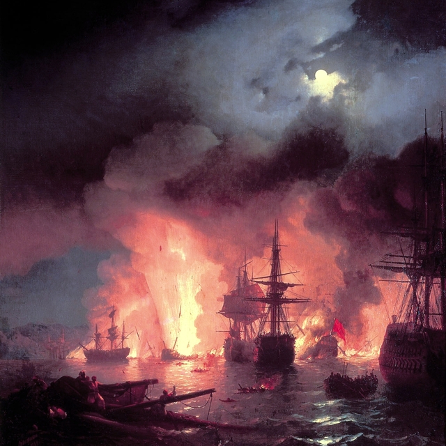 Battle of Chesma by Ivan Aivazovsky