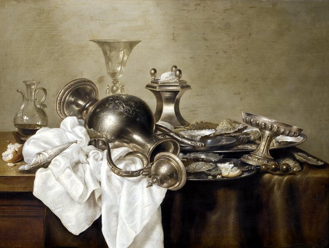 Still Life with laid table by Willem Claesz. Heda