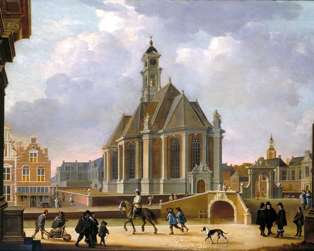 The New Church at the Spui as seen from the east (The Hague). by Bartholomeus van Bassen