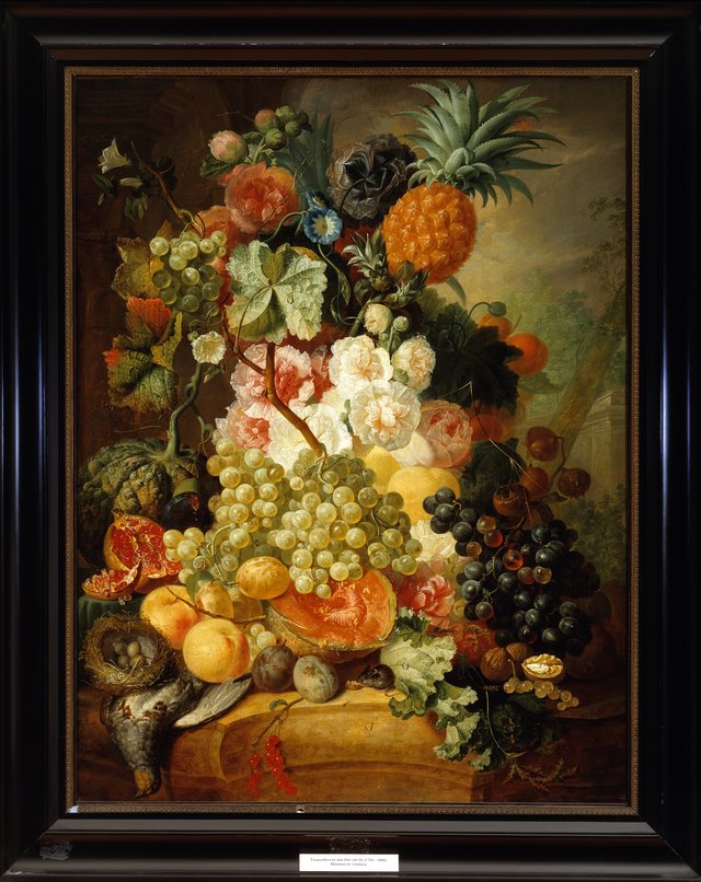Still life with Flowers and Fruit by Jan van Os