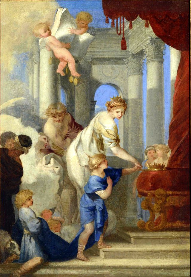 Bethsabée guidant Salomon vers le trône by Sébastien Bourdon